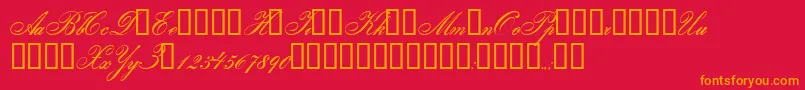 Gloria Font – Orange Fonts on Red Background
