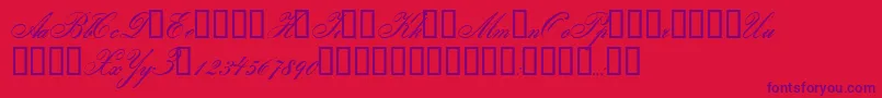 Gloria Font – Purple Fonts on Red Background