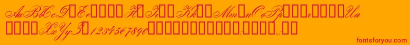 Gloria Font – Red Fonts on Orange Background