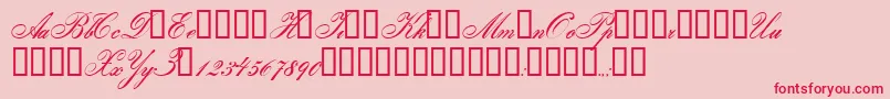 Gloria Font – Red Fonts on Pink Background