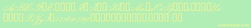Gloria Font – Yellow Fonts on Green Background
