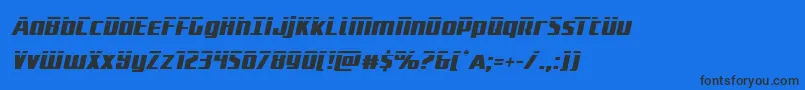 Subadailaserital-Schriftart – Schwarze Schriften auf blauem Hintergrund
