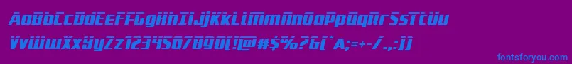 フォントSubadailaserital – 紫色の背景に青い文字