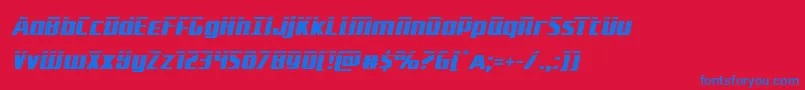 Subadailaserital Font – Blue Fonts on Red Background