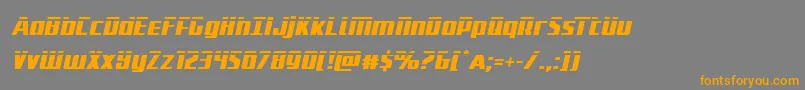 フォントSubadailaserital – オレンジの文字は灰色の背景にあります。