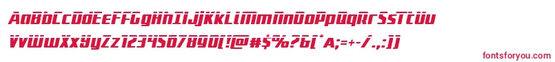 フォントSubadailaserital – 白い背景に赤い文字