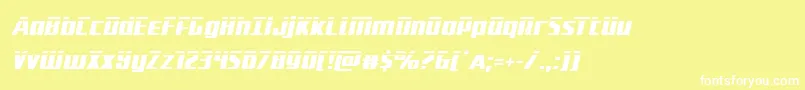 フォントSubadailaserital – 黄色い背景に白い文字