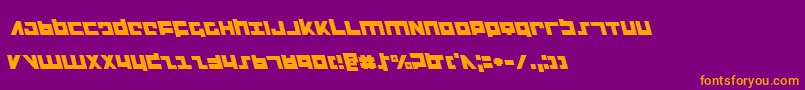 フォントFlightcorpsl – 紫色の背景にオレンジのフォント