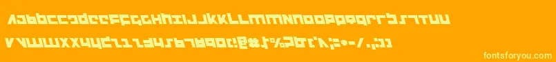 Flightcorpsl-fontti – keltaiset fontit oranssilla taustalla