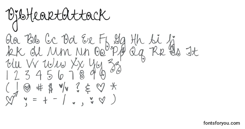 DjbHeartAttack Font – alphabet, numbers, special characters