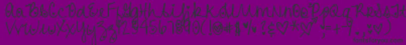 DjbHeartAttack-fontti – mustat fontit violetilla taustalla