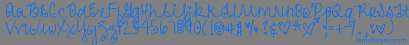 DjbHeartAttack-Schriftart – Blaue Schriften auf grauem Hintergrund
