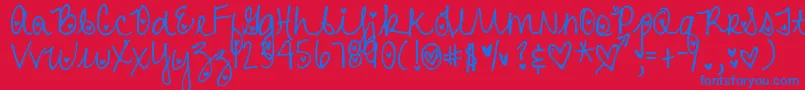 DjbHeartAttack Font – Blue Fonts on Red Background