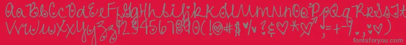 DjbHeartAttack Font – Gray Fonts on Red Background