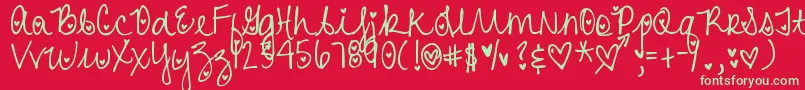 DjbHeartAttack Font – Green Fonts on Red Background