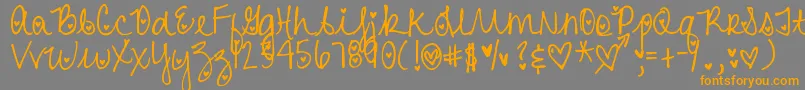 DjbHeartAttack Font – Orange Fonts on Gray Background