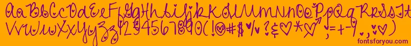 DjbHeartAttack Font – Purple Fonts on Orange Background