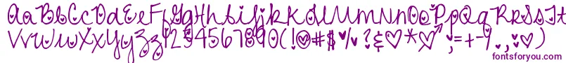DjbHeartAttack-Schriftart – Violette Schriften auf weißem Hintergrund