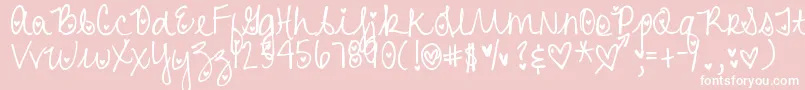 DjbHeartAttack-fontti – valkoiset fontit vaaleanpunaisella taustalla