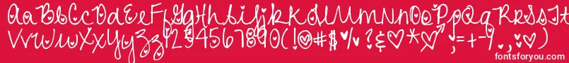 DjbHeartAttack-Schriftart – Weiße Schriften auf rotem Hintergrund
