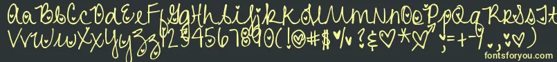 DjbHeartAttack Font – Yellow Fonts on Black Background