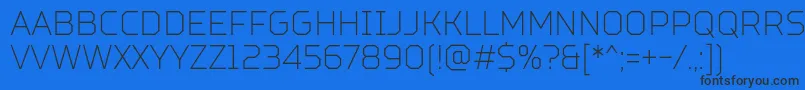 TtSquaresCondensedThinDemo Font – Black Fonts on Blue Background