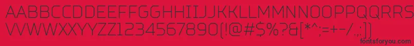 TtSquaresCondensedThinDemo Font – Black Fonts on Red Background