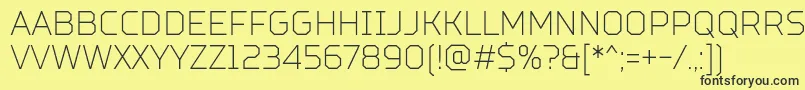 TtSquaresCondensedThinDemo-Schriftart – Schwarze Schriften auf gelbem Hintergrund