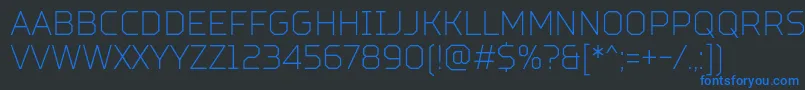 TtSquaresCondensedThinDemo Font – Blue Fonts on Black Background