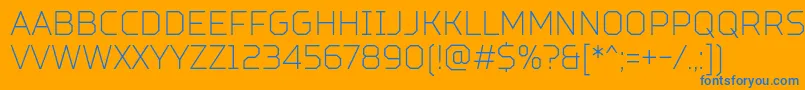 TtSquaresCondensedThinDemo Font – Blue Fonts on Orange Background