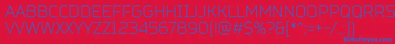 TtSquaresCondensedThinDemo Font – Blue Fonts on Red Background