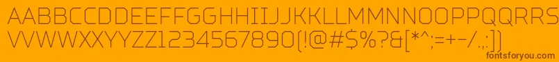 TtSquaresCondensedThinDemo Font – Brown Fonts on Orange Background
