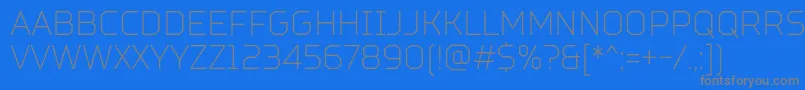 TtSquaresCondensedThinDemo Font – Gray Fonts on Blue Background