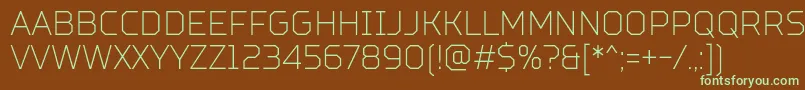 TtSquaresCondensedThinDemo Font – Green Fonts on Brown Background