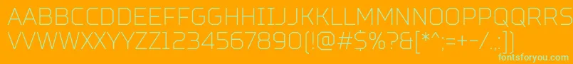 TtSquaresCondensedThinDemo Font – Green Fonts on Orange Background