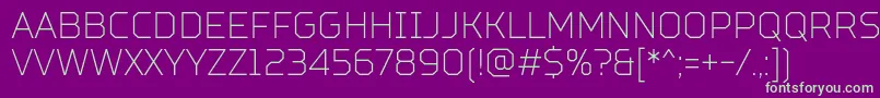 TtSquaresCondensedThinDemo Font – Green Fonts on Purple Background