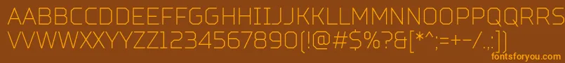 TtSquaresCondensedThinDemo Font – Orange Fonts on Brown Background