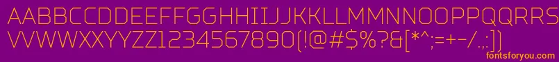 TtSquaresCondensedThinDemo Font – Orange Fonts on Purple Background