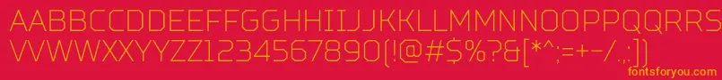 TtSquaresCondensedThinDemo Font – Orange Fonts on Red Background