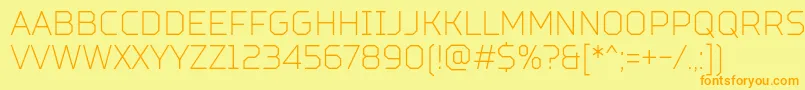 TtSquaresCondensedThinDemo Font – Orange Fonts on Yellow Background