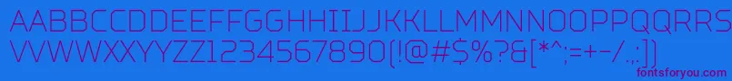 TtSquaresCondensedThinDemo Font – Purple Fonts on Blue Background