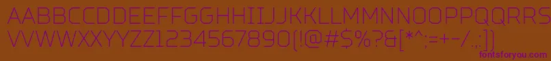 TtSquaresCondensedThinDemo Font – Purple Fonts on Brown Background