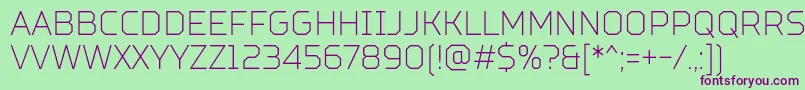 TtSquaresCondensedThinDemo Font – Purple Fonts on Green Background