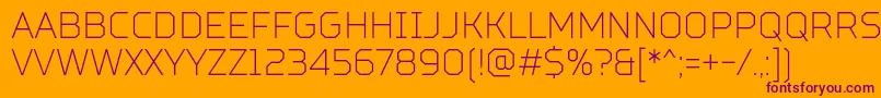 TtSquaresCondensedThinDemo Font – Purple Fonts on Orange Background