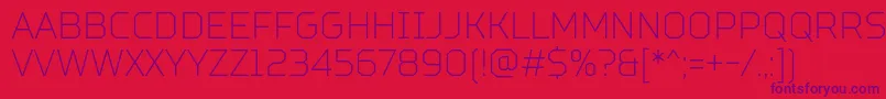 TtSquaresCondensedThinDemo Font – Purple Fonts on Red Background