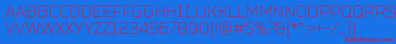 TtSquaresCondensedThinDemo Font – Red Fonts on Blue Background