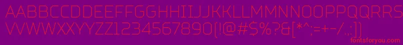 TtSquaresCondensedThinDemo Font – Red Fonts on Purple Background
