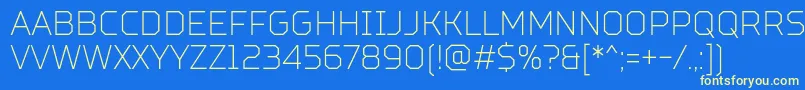 TtSquaresCondensedThinDemo Font – Yellow Fonts on Blue Background