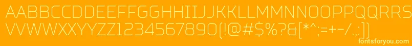 TtSquaresCondensedThinDemo Font – Yellow Fonts on Orange Background