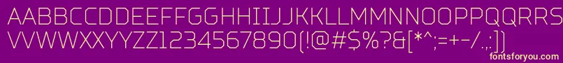 TtSquaresCondensedThinDemo Font – Yellow Fonts on Purple Background